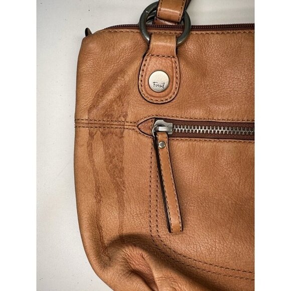 Fossil Long Live Vintage Butterscotch Brown Leather Shoulder Purse - Picture 7 of 12